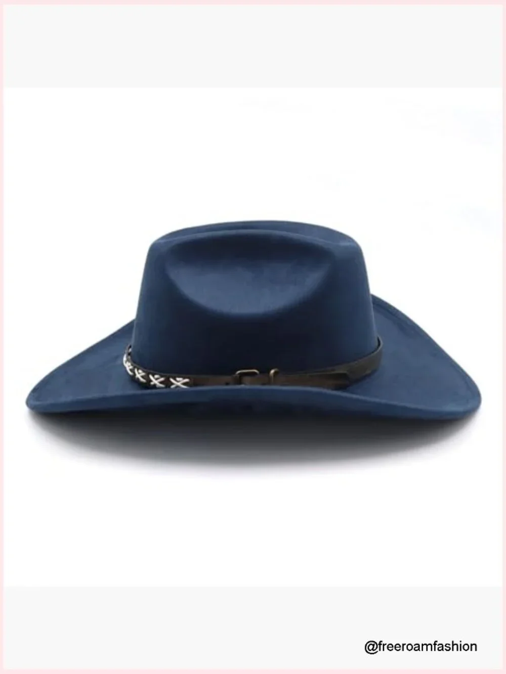 Classic Wide Brim Cowboy Hat with Belted Buckle Adjustable Unisex Sun Hat